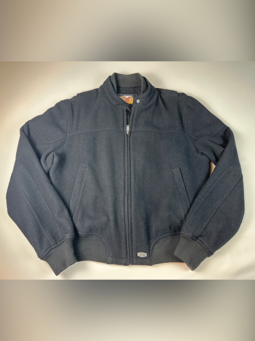 Harley-Davidson Logo Women’s Jacket Black Full Zip Embroidered Wool